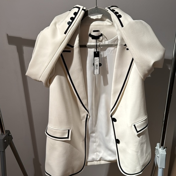 ALICE AND OLIVIA CLASSIC BRAND NEW OVERSIZED BLACK & WHITE TUXEDO BLAZER SIZE 4 - Picture 7 of 8